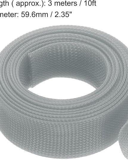 uxcell Expandable Sleeving,2 3/8-inch 10ft Cable Sleeve, Gray