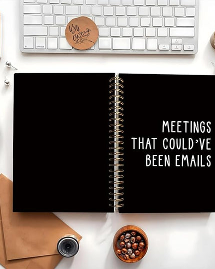 LIANGW Meeting Notebook - Meetings That Could've Been Emails Journal,Office Gift for Coworkers, Bosses, or Work From Home Professionals, Funny Work Spiral Notebook, 5.5x8.3 Inch