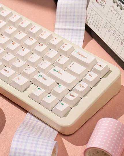 mintcaps Keycaps - 144Keys Dye-Sublimation PBT Keycaps Beige Cherry Profile Keycap for 65% 70% 75% 100% Gateron Cherry Mx Switches Mechanical Keyboard