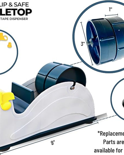 Excell ET-12271 Premium Extra Wide Multi-Rolls Steel Desktop Tape Dispenser, 2" Wide and 3" Core