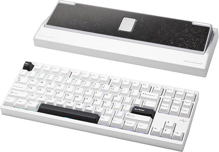 KEEBMONKEY WOBKEY Crush 80 Beta CNC Aluminum Quick-Disassembly Ball-Catch Mount Triple-Mode Connectivity Gaming Mechanical Keyboard with HMX Frost Jade Switch and BSUN Arctic Switch (Pro Silver)