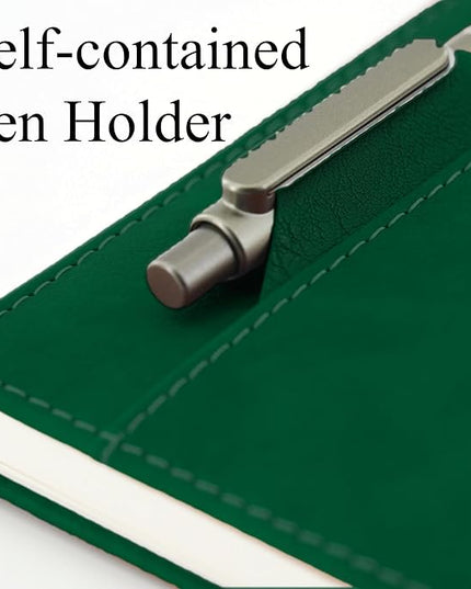 SLFreMint Premium Hardcover Notebook with Pen and Pen Holder Clip, Card Pockets, 240 Pages, College Ruled, 80GSM, Leather Note Book for Work, Study, Diary and Other Scenarios, Suitable Journal for Both Men and Women
