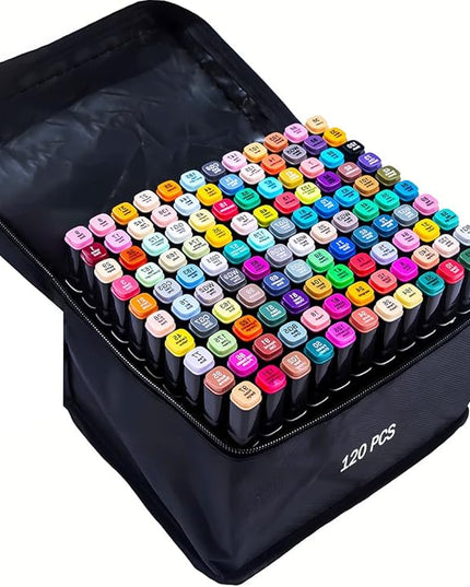 Alcohol Markers 120 Colors with Base Drawing Pen Dual Tip Art Markers for Sketch Anime Illustrations