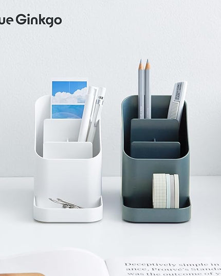 BLUE GINKGO Desk Holder – Korean-Made Office Organizer for Pencils, Pens, Notes, and Desk Supplies (Green)