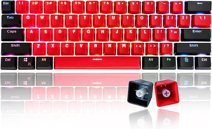 GTSP 61 Red Keycaps 60 Percent Keycap Set PBT OEM Ducky Keycap with Key Puller Fit for Cherry MX switches Mechanical Gaming Keyboard (Milan A