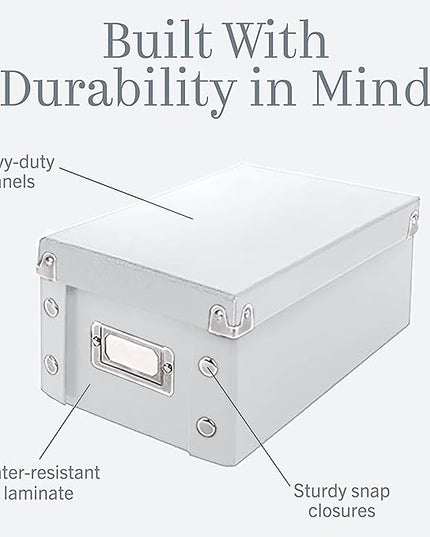 Snap-N-Store CD Storage Box - Pack of 1/2 - Durable Disc Holder with Lid to Store for Discs (1 Pack - DVD, White)