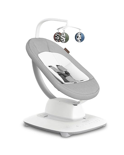 UPPAbaby Mamaroo Smart Swing – Customizable Soothing Modes with MotionSync Technology – Infant Recline + Bluetooth Enabled – Included Newborn Insert – Stella (Grey Mélange)