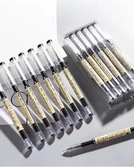 Gel ink Pen 0.35mm Black Liquid Ink Rollerball Gel Pens Quick Drying fine point Pens Ballpoint Japanese Pens Premium School Office student Exam Writing Stationery Supply 12 Pcs/Set (Black)