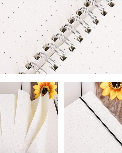 Yansanido Spiral Notebook, 4 Pcs 10.1 Inch x 7.6 Inch B5 Thick Plastic Translucent Frosting Hardcover Dot Paper 80 Sheets -160 Pages Journals for Study and Notes (B5 7.3"X 10"-Dot Grid 4pcs)