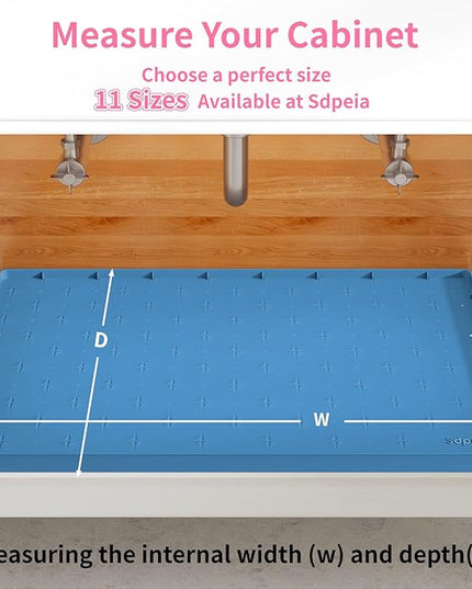 Sdpeia Under Sink Mat 31"×22" Waterproof Silicone Cabinet Liner & Sink Protector for Kitchen & Bathroom, Multi-Purpose Organizers Tray for Pets, Laundry, Cat Litter Mat