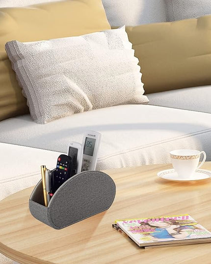 RHCSZ Remote Control Holder,TV Remote Caddy/Box with 5 Compartments,Bedside Table Organizer for Controller,Glasses,makeup brushes,jewelry and Media Player,Pen/Pencil Storage (Grey)