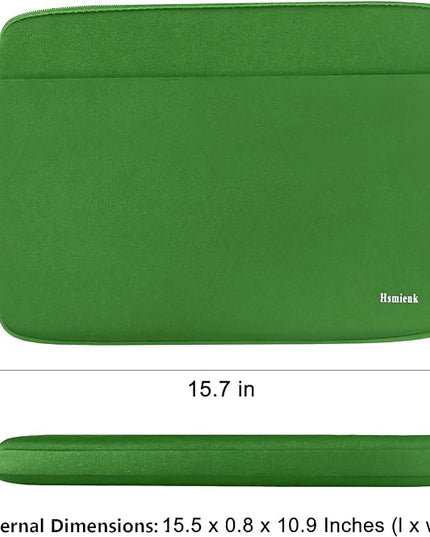 Laptop Sleeve 15.6 inch, Laptop Case Shockproof Protective Notebook Bag with Accessory Pocket, Briefcase Carrying Computer Sleeve for 15.6" HP, ASUS, Dell, Lenovo, Acer -Green