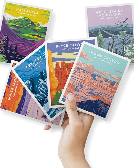 Twigs Paper - Assorted Outdoor National Parks Greeting Cards - Stationery Cards with Envelopes - Thank You and Blank Note Cards -Greeting Cards for All Occasions - Made in USA (5.5 x 4.25, Set of 12)