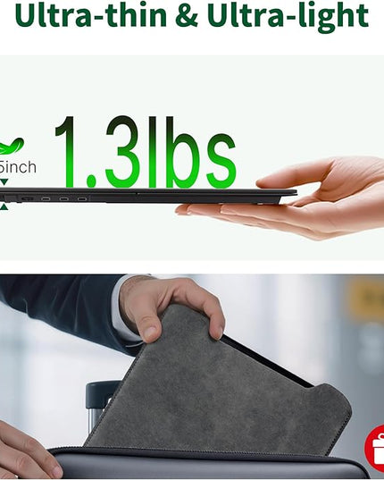 Helpnight 14" Laptop Screen Extender - Ultra Light 1.31lbs FHD 1080P IPS Portable Monitor for Laptops, Attachment Plug & Play Travel Dual Extra Display for 13"-17" Windows/Mac