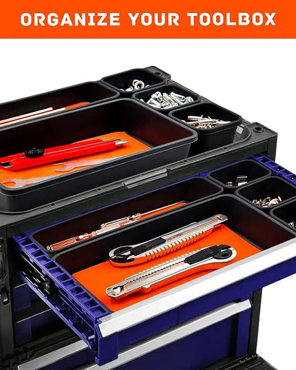 Tool Box Organizer, Tool Drawer Organizer Tray Divider, Toolbox Organization, Garage Tool Organizers and Storage, Tool Box Accessories for Rolling Tool Chest Cabinet (Orange (47PCS))