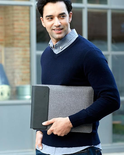 Lenovo Slim Laptop Sleeve 14 Inch Notebook/Tablet - Compatible with MacBook Air/Pro - Eco-Friendly Lightweight Case with Accessory Pocket & Magnetic Closure - Grey