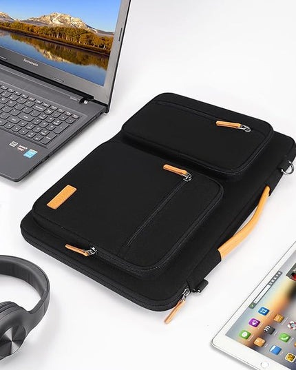 DOMISO 15.6 inch Laptop Case Sleeve Protective Cover Compatible with MacBook Pro 16 M4 M3 M2/Pro Max,15.6-16 inch HP Dell ASUS Lenovo Chromebook,Waterproof Computer Bag with Shoulder Strap,Black