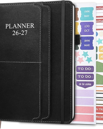 2026-2027 Planner - Weekly & Monthly Planner Runs from January 2026 to June 2027, 5.8" x 8.25", 18 Month Planners, 14 Notes Pages, Inner Pocket, PU Leather Hard Cover, Brown Monthly Planners 2026-2027