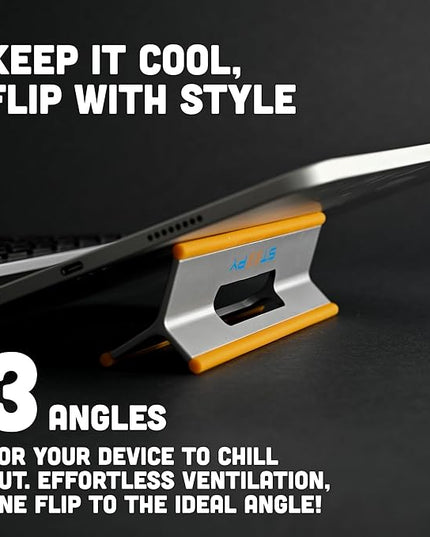 Steepy Portable Laptop Stand for Desk – Adjustable Height, & Portable Laptop Holder – Ergonomic Computer Stand for Cooling & Comfort – Slip-Proof, Sturdy Design – Universal Fit for 13-17 Inch Devices