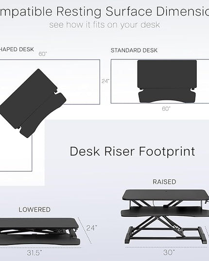 VIVO 32 inch Desk Converter, K Series, Height Adjustable Sit to Stand Riser, Dual Monitor and Laptop Workstation with Wide Keyboard Tray, Bamboo Top, White Frame, DESK-V000KO