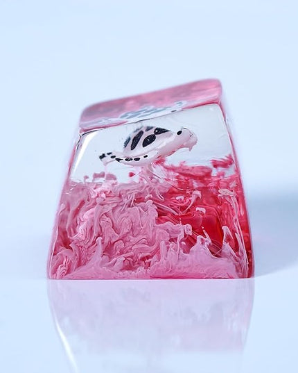 Sea Turtle Artisan Keycap Rose Red Ocean R1 SA Profile Custom Sea Creatures Keycaps 1U ESC Handmade Gaming Resin Key Cap Cherry MX Switch Compatible Mechanical Keyboard Turtle Lover Gift