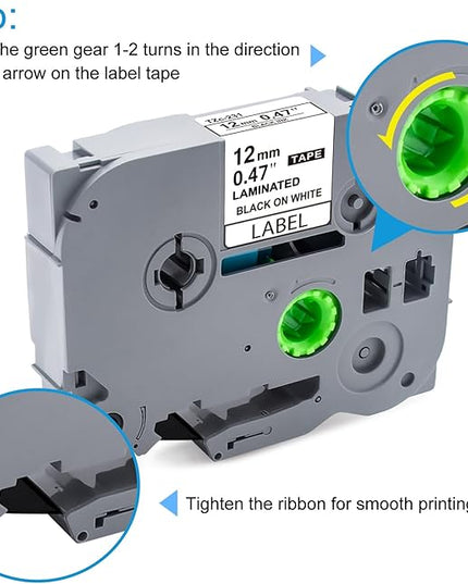 20Pack TZe-231 Label Maker Tapes Compatible with Brother P Touch Label Tape TZe231, TZ-231 12mm 0.47 Laminated White Refills Use for Brother PT-H110 D210 D220 D400 D600 PT-1900/1910