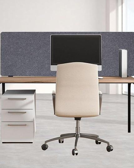 Desktop Privacy Panel, Sound Absorbing Cubicle Desk Divider Privacy Panel for Reduces Noise and Visual Distractions, Office Partition, Clamp-on Type (Grey)