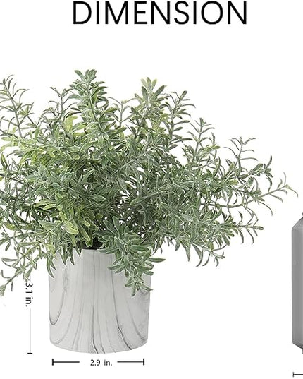 Hollyone Faux Plants Indoor Artificial Mini Potted Plants Plastic Green Plant Small Fake Plants Eucalyptus Decor in Pots for Home Table Room Bathroom Decor