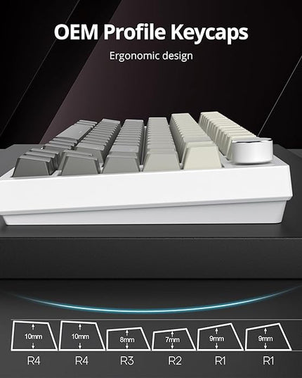 Guffercty kred 135 Key Gradient Keyboard Keycap Set Backlit, OEM Profile-PBT Material-Translucent Characters Compatible with MX Switches(Fading Ashes)