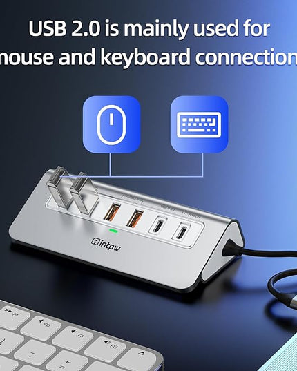 P9 PRO USB C Hub 10Gbps, 9-in-1 USB C Docking Station with 4K@60Hz HDMI, Type-C & 2 Type-A 3.2, 2 USB-A 2.0, PD 100W, SD/TF Port,Aluminum USB Hub for Laptop, iPhone 17 Series, MacBook Air/Pro