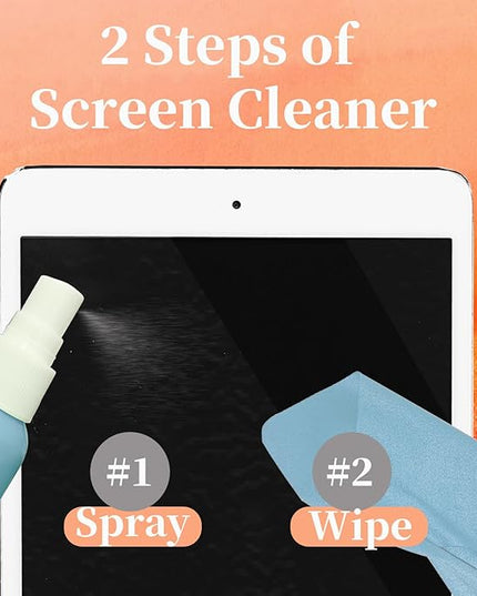 Hatstart 4-Pack Screen Cleaner Spray and 2 Pcs Microfiber Cloth Kit - for LCD, Laptop, PC, Macbook, iPhone, iPad, Computer Monitor, TV, Phone, Tablet, Touchscreen, Eyeglass Lens, and Car Display