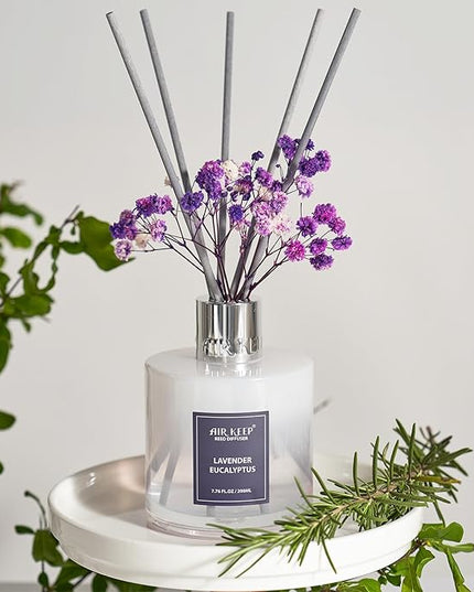 Airkeep Reed Diffuser Set/Lavender Eucalyptus/6.76 fl oz(200ml)/1 Pack/Home & Office Decor Aromatherapy Diffuser Oil Gift Set