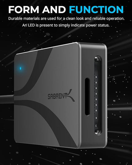 SABRENT USB Type-C Card Reader, Dual-Slot UHS-II SDXC and microSDXC SD 4.0 (CR-CSDM)