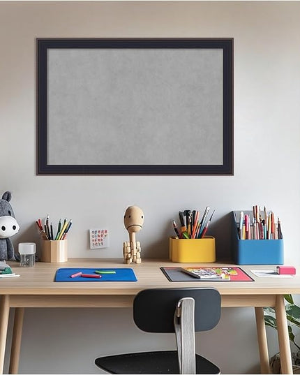 Amanti Art Black Framed Magnetic Board 19x27 Medium Vision Board for use with Magnets, 100% Metal Sheet to Display Items as Office Decor or for Home Organization in mudroom, Kitchen or Kids Room