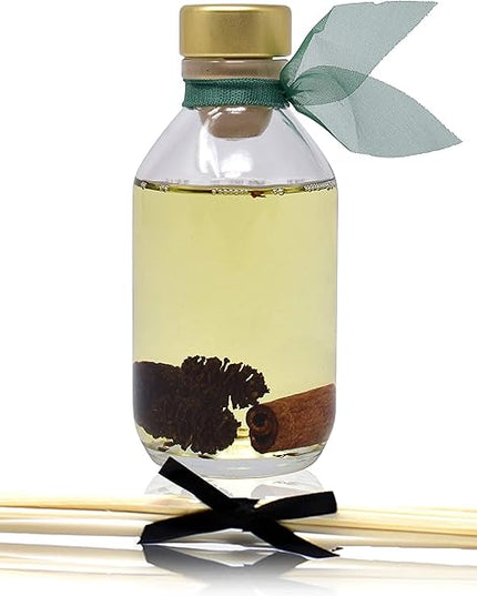 LOVSPA Reed Diffuser Set, Cinnamon Pine Cones Scented Oil Diffuser with Sticks, Home Fragrance Accessories for Bathroom Shelf Decor, Aroma Diffusers for Home or Office Desk, USA Made