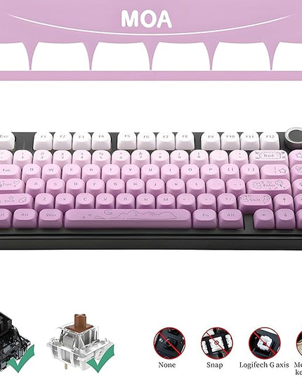 134Keys PBT Keycaps MOA Profile Key Cap for Cherry Gateron MX Switches Mechanical Keyboards Key caps (Butterfly Purple)