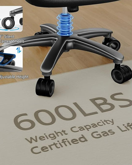Big and Tall Office Chair with 5D Arms, 600lbs Fabric & PU Leather Heavy Duty Desk Chair, Adjustable Lumbar Support & Height, Tilt Function, High Back Ergonomic Executive Computer Chair