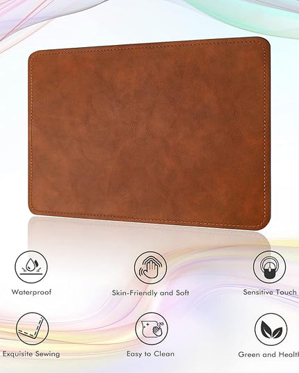 PU Leather Mouse Pad with Stitched Edge, Micro-Fiber Base, Non-Slip Waterproof, 8x11Inch (Ultramarine)