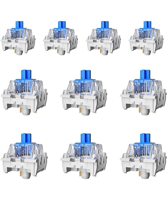 ZhouWang Blue Switch 3 Pin 50gf Pre-Lubricated,Dustproof Click Switch,Crisp clicking Sound with Strong Tactile Feedback, Suitable for 3D Click Printers and Mechanical Gaming Keyboards.(Blue,90PCS)