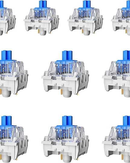 ZhouWang Blue Switch 3 Pin 50gf Pre-Lubricated,Dustproof Click Switch,Crisp clicking Sound with Strong Tactile Feedback, Suitable for 3D Click Printers and Mechanical Gaming Keyboards.(Blue,72PCS)