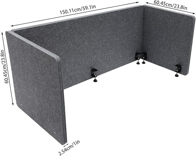 Acoustic Desk Divider, 1-59 x 23.8Inch + 2-23.8Inch x 23.8Inch Side Boards, Noise Reducing Desk Privacy Panel for Office Table Sound Proof Dividers Office Furniture Partitions