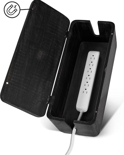 Large Cable Management Box - Cable Organizer Box and Power Strip Box for Electrical Cord Management - Hide Desk Cord and Floor Cables - Wire Storage and Organization for Cords
