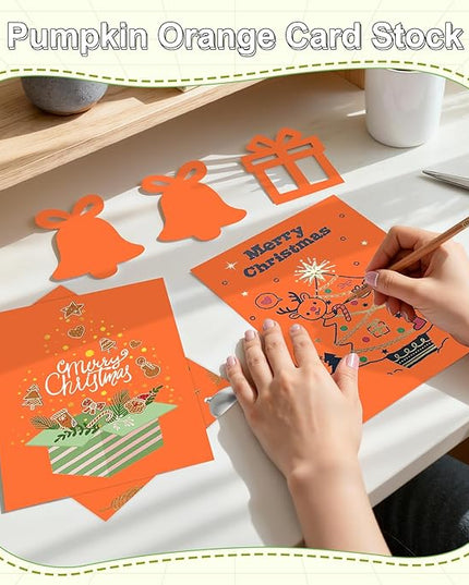 120 Sheets Cardstock 8.5x11, 65lb Orange Red Card Stock, Construction Paper, 180gsm Thick Printer Paper for Printing, Painting, Card Making, Kids School Supplies,Party Decorations