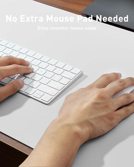 Aothia Leather Desk Pad Protector, Mouse Pad, Office Desk Mat, Non-Slip PU Leather Desk Blotter, Laptop Desk Pad, Waterproof Desk Writing Pad for Office and Home (Off-White,31.5" x 15.7")