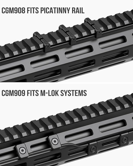 Pressure Switch Cable Management Kit Compatible with M-LOK/Picatinny Rail, Pressure Switch Cable Guides, Cable Clips, Wire Management for Flashlight/Laser, 16 Pack(8 Mlock + 8 Picatinny) - Black
