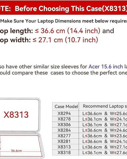 Smatree Hard EVA Protective Sleeve Case Compatible for 15.6 inch Acer Nitro 5 Gaming Laptop - AN515-46-R0EQ, Waterproof and Anti-Shock Bag (X8313)