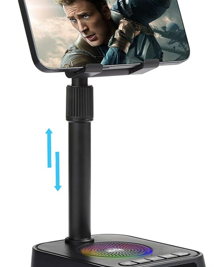 Gifts for Men Women, Phone Stand with Bluetooth Speaker, Birthday Gifts Him Her, Adjustable Height Phone Holder with HD Stereo Sound Fits All Phones &Tablet, Unique Gifts for Dad Mom Christmas