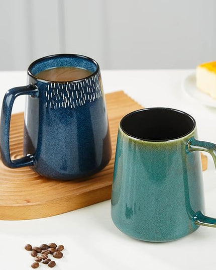 HYTYSKAR 24 OZ Extra Large Ceramic Coffee Mug, Jumbo Coffee Mugs, Big Tea Cups with a Large Handle for Office and Home, Microwave and Dishwasher Safe (24 OZ Green)