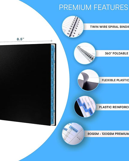 Ensight 2026 Appointment Book and Planner 8.5" x 11" Large Hourly Weekly Daily Schedule Book with Tabs, 30 Minute Time Slots, Blue Calendar Organizer Jan 2026–Dec 2026 Appointment Planner - Blue