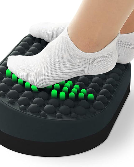 Foot Rest for Under Desk at Work, Home Office Foot Stool, Ottoman Foot Massager for Plantar Fasciitis Relief, Soft Silicone Footrests, Anti-Fatigue (Gray)